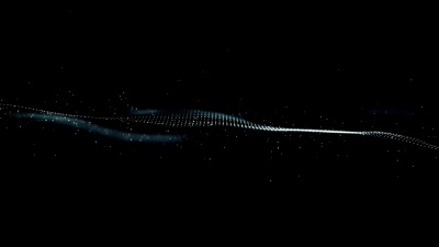 黑色和灰色HI-TECH数字抽象波浪粒子流运动背景
