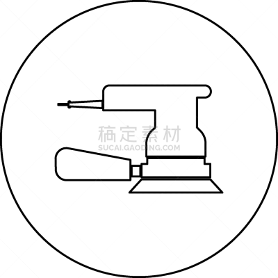 古怪的,圆形,黑色,计算机图标,磨光机,分离着色,轮廓,制造机器,Disk