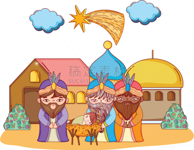 耶稣降生,动画片,传统,家庭,白茄子,谷仓,Balthazaar,砖坯