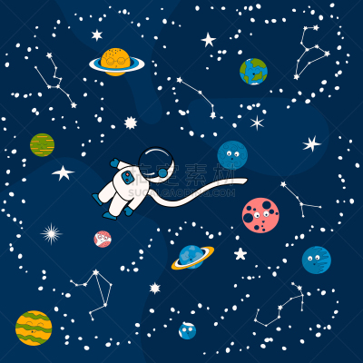 儿童,行星,星系,太空,式样,星座,月亮,星星,背景,俄罗斯宇航员