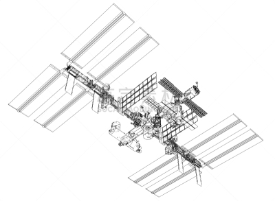 太空船,轮廓,矢量,未来,空间站,几何形状,蓝图,技术,火箭,车站