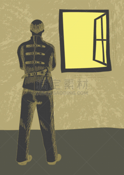衣服,男人,拘束衣,分离着色,寂寞,安全,矢量,窗户,户外,生病