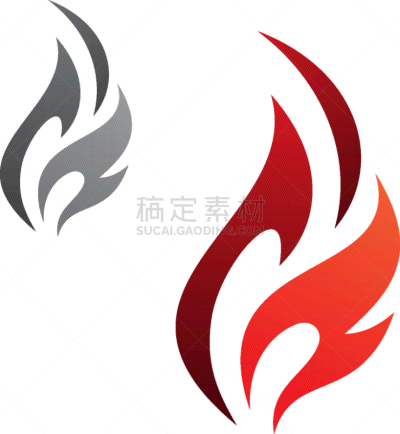 简单,火焰,分离着色,热,红色,大篝火,图像,易燃品,矢量,装饰