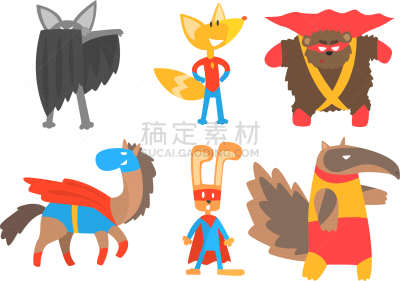 面具,斗篷,动物,幽默,可爱的,兔子,狐狸,熊,奇异的