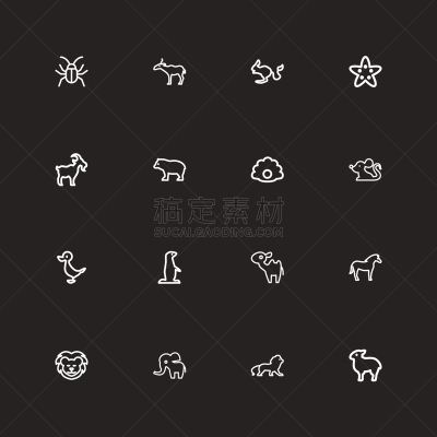轮廓,动物,计算机图标,驼鹿,猪嘴,象,小的,鹿,美洲豹,捕猎行为
