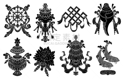 符号,运气,数字8,黑色,白色,分离着色,华丽的,车轮,象征主义