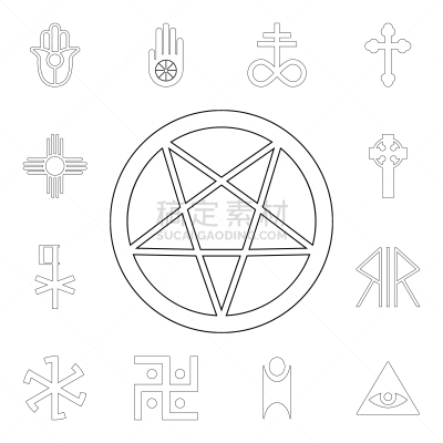 绘画插图,轮廓,符号,计算机图标,标志,品牌名称,巫术,古老的,脐钉