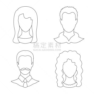 照片,图标集,设计师,专业人员,肖像,女人,头发,发型,金色头发,棕色头发