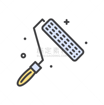 白色背景,线图标,滚刷,可爱的,计算机,直的,药丸,涂料,弯曲