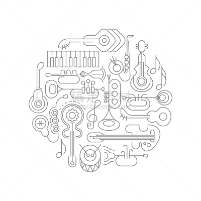 线条画,乐器,管弦乐队,背景分离,多样,灰色,摩尔多瓦共和国,调号,萨克斯,吉他