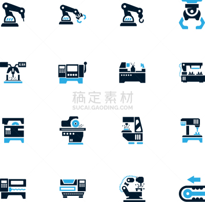 制造机器,计算机图标,工具,专业人员,技术,现代,建筑业,设备用品,布置,剪影