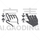 符号,做手势,拉镜头,动物手指,线条,两个物体,图标,分离着色,传媒,轮廓