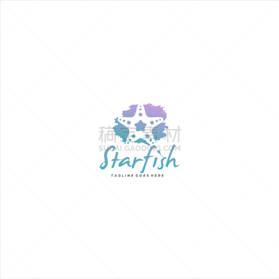 starfish logo template design colorful