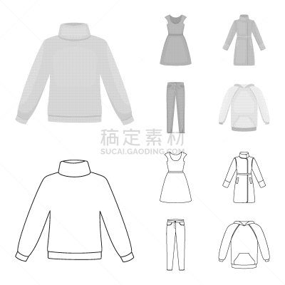 外套,裤子,拉格伦堡,衣服,短袖,分离着色,轮廓,男人,图像,收集