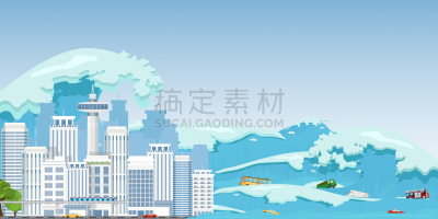 海啸,波浪,拆毁的,城市,体育团队,汽车,风,天气,气象学,海岸线