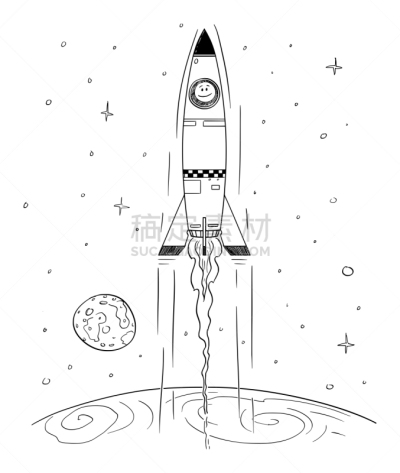 火箭,绘画插图,卡通,地球,太空,矢量,高处,太空船,商务,新船揭幕式
