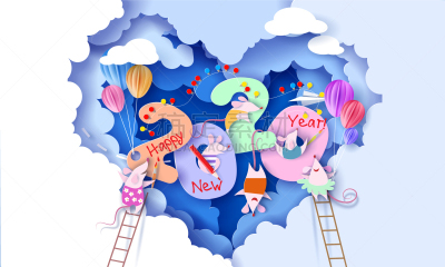 2020,老鼠,新年前夕,贺卡,可爱的,事件,壁纸,传统节日,设计,问候