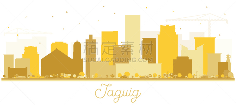 达义市,菲律宾,城市天际线,黄金,旅途,商务,鸟类,建筑,天空,剪影