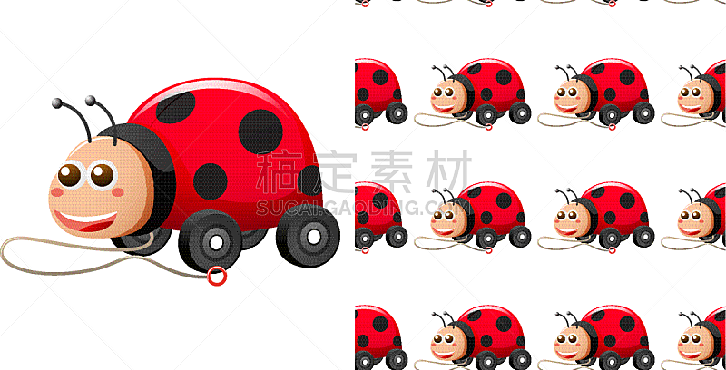 seamless background design with ladybug toy car