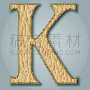 华丽的,字母,三维图形,纹理,皮革,高雅,英文字母k,品牌标记,灰色背景