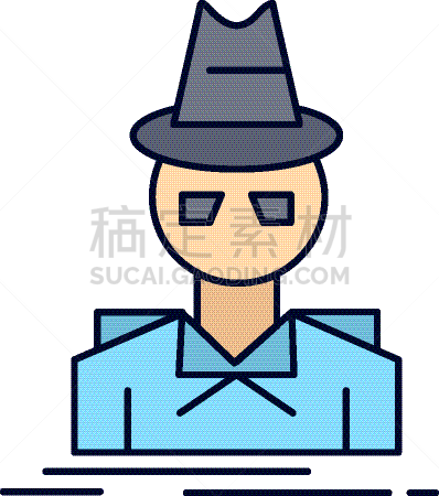 侦探,盗贼,彩色图片,平坦的,秘密,安静,计算机,面具