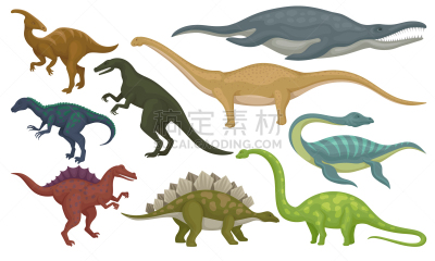 动物,恐龙,史前时代,平坦的,棘龙,手机游戏,野生动物,雷龙,尾巴,布置