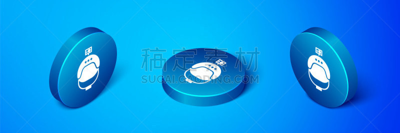 圆形,相机,计算机图标,绘画插图,矢量,蓝色,运动头盔,动作,分离着色,按钮