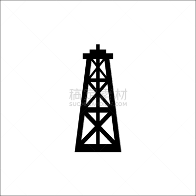 oil rig - black icon on white background