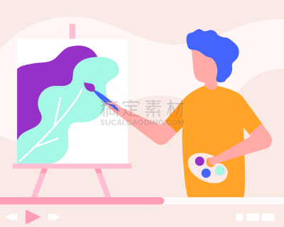 男人,小溪,矢量,平坦的,绘画插图,职业,讲解,教育,画画