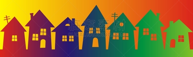 彩虹,绘画插图,城镇,矢量,灰色,模板,背景,建筑,城市,都市风景