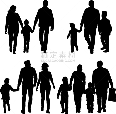 家庭,白色,幸福,父母,儿童,儿子,女儿,母亲,剪影,布置