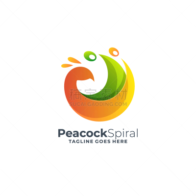 logo peacock elegant gradient colorful