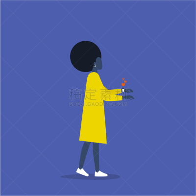 智能手表,女性,性格,绘画插图,青年人,僵尸步行,黑色,传媒,想法