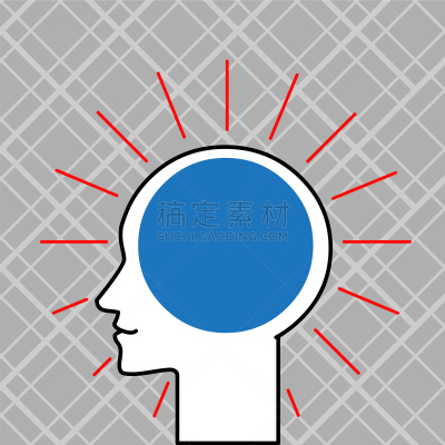 侧面像,人的头部,几何形状,肖像,模板,女人,想法,环绕,点燃,思考