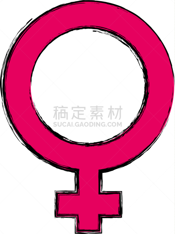女性标志,成年的,人,女人,女孩,粉色,潦草,概念,自然美,与众不同
