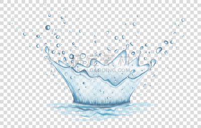 水滴,蓝色,透明,水,分离着色,背景,溅
