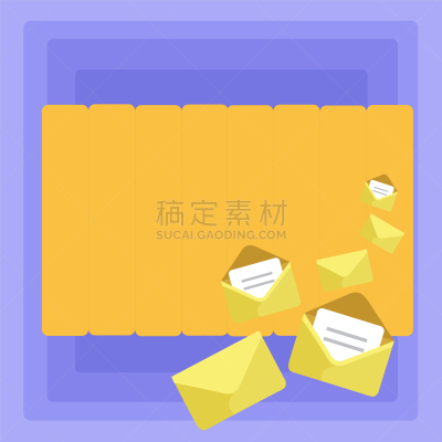 信封,塞进去,纸,开着的,关闭的,创造力,明信片,黄色,商务,布置
