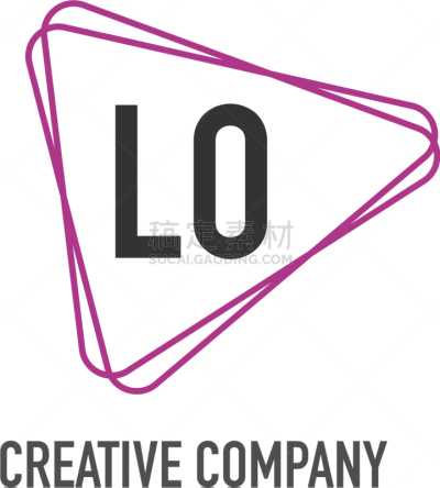 initial letter lo triangle design logo concept
