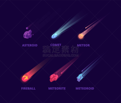 陨石,太空,小行星,彗星,漫画,活力,光亮,迅速,石头,奇异的