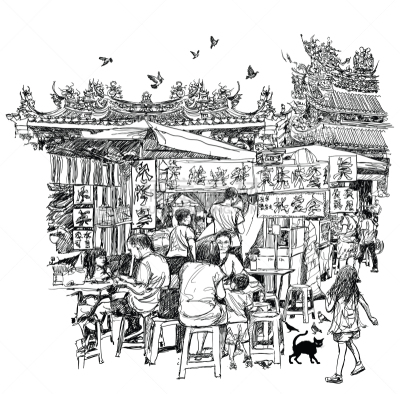 街头食品,寺庙,蔬菜,商务,食品,鸟笼,食品杂货,泰国