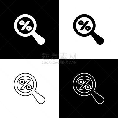 百分比号,放大镜,计算机图标,商务,焦点,直的,技术,抵押文件,促销,布置