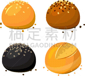 白色,多样,芝麻,小圆面包,圆形,褐色,堆,传统,清新