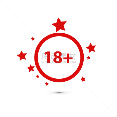 18岁到19岁,年龄,橡皮章,平坦的,警告标志,分离着色,忠告,红色,机敏