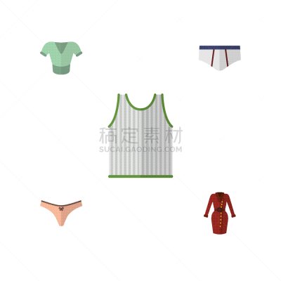衣服,汗衫,计算机图标,平坦的,女人,白色,红色,粉色,绿色,布置