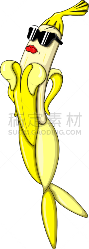 女人,太阳镜,酷,香蕉,可爱的,周末活动,清新,食品,熟的
