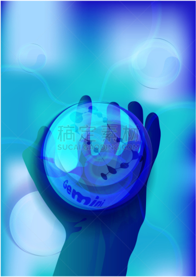 手,光,标志,巫术,水晶球,双子座,蓝色,电,商务,闪电