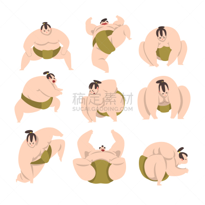 相扑,性格,田径运动员,亚洲,传统,人,男人,布置,收集