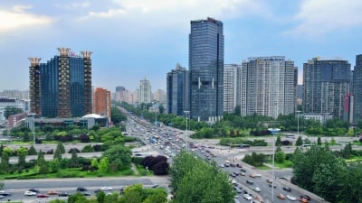 北京现代城市交通，日夜延时摄影