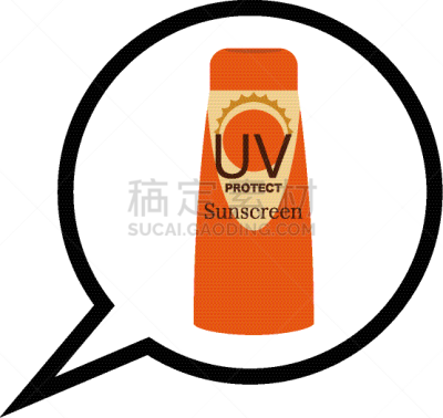 剪贴画,热,历书,紫外线,化妆用品,晒黑,护手霜,休闲活动,夏天,绘画插图