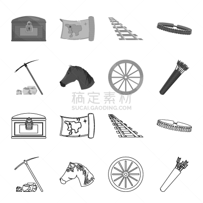 马,动物头,矢量,德克萨斯,品牌名称,牛仔,分离着色,百宝箱,轮廓,收集